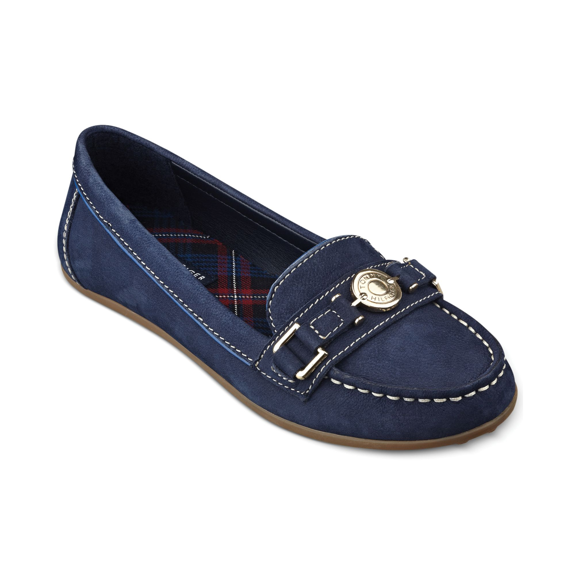 blue suede driving mocs
