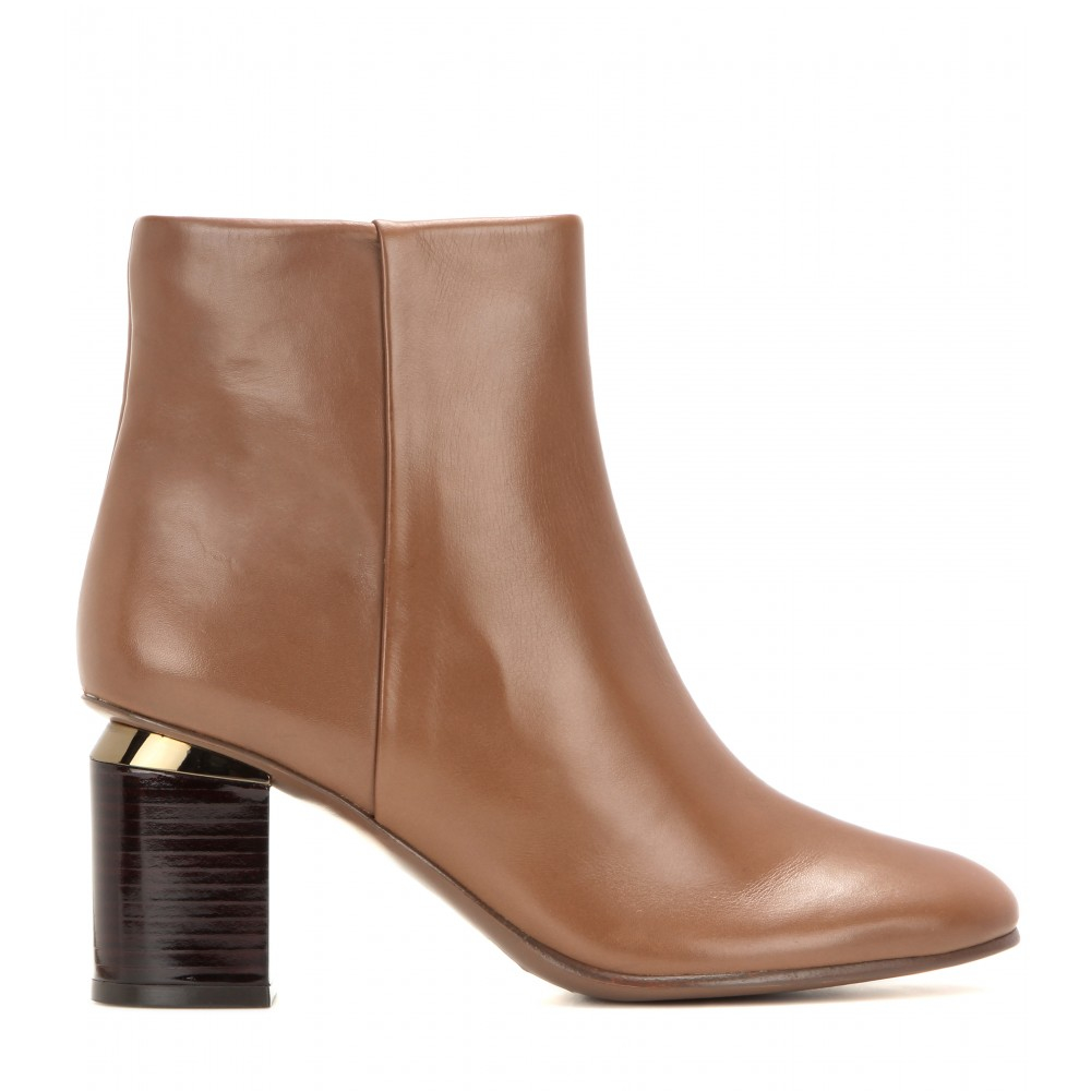 Lyst Tory Burch Jones Leather Ankle Boots In Brown