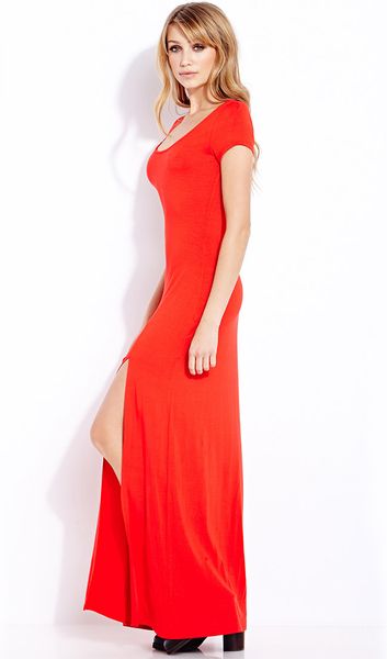 Forever 21 Basic Maxi Dress in Red