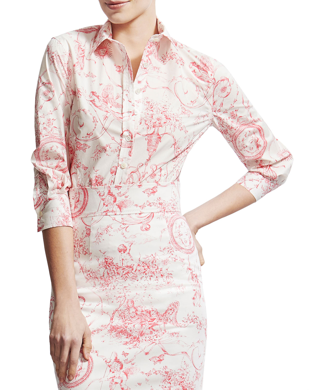 toile print blouse