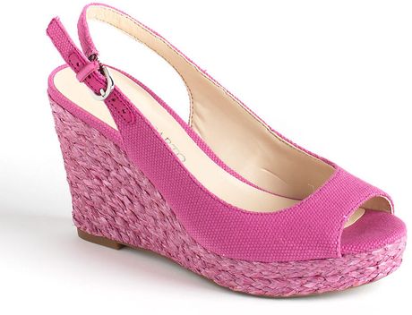 pink  Pink Sarto Wedge slingback  Slingback Sandals sandals (fuschia) Rory Lyst in Canvas