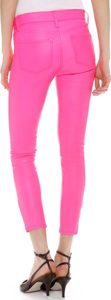 pink leather pants