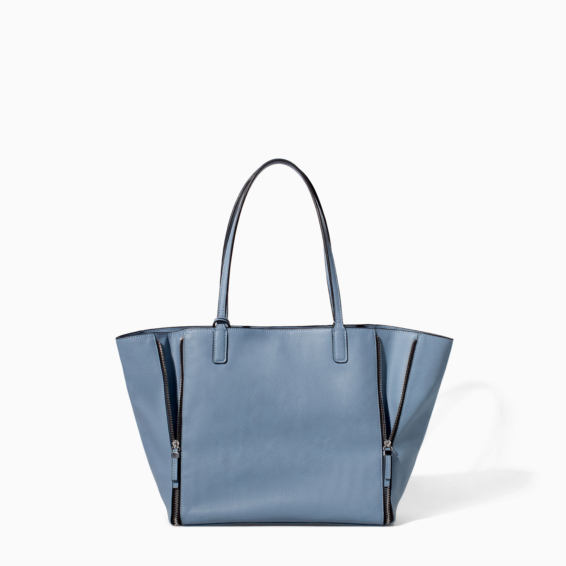 Zara Combined Shopper Bag in Blue (Jeans) | Lyst