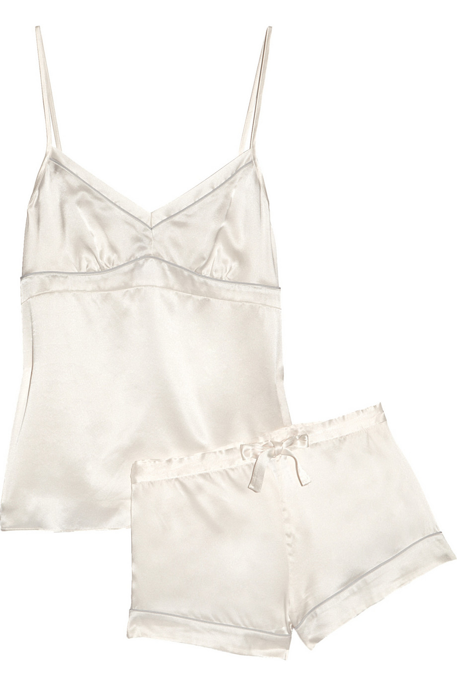 Bodas Silk Satin Pajama Set in White (ivory) Lyst