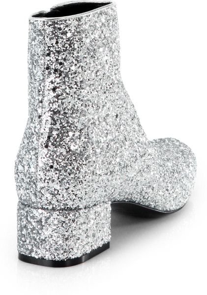 sparkly silver ankle boots