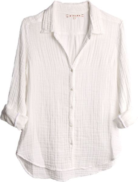 gauzy white button down