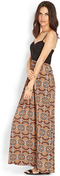 Forever 21 Mosaic Maxi Dress in Orange (Blackorange)