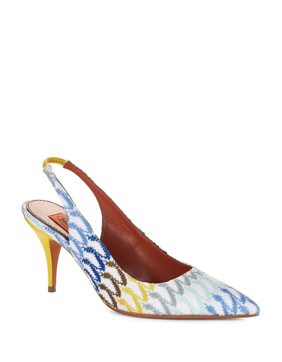fabric high heel slingback shoes