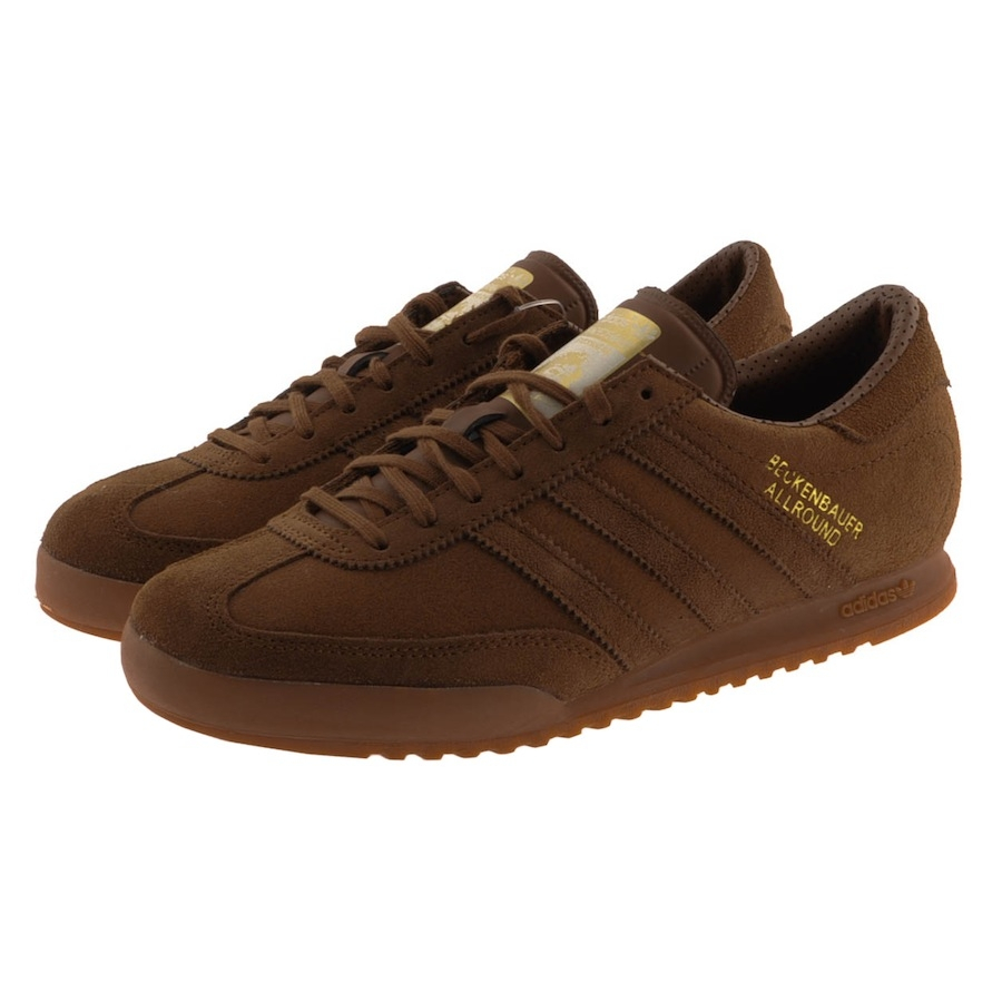 adidas beckenbauer brown leather trainers