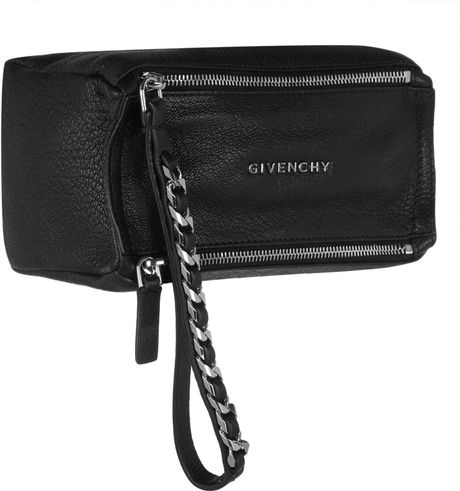 Givenchy Small Pandora Wristlet Bag In Black Textured-Leather in Black | Lyst