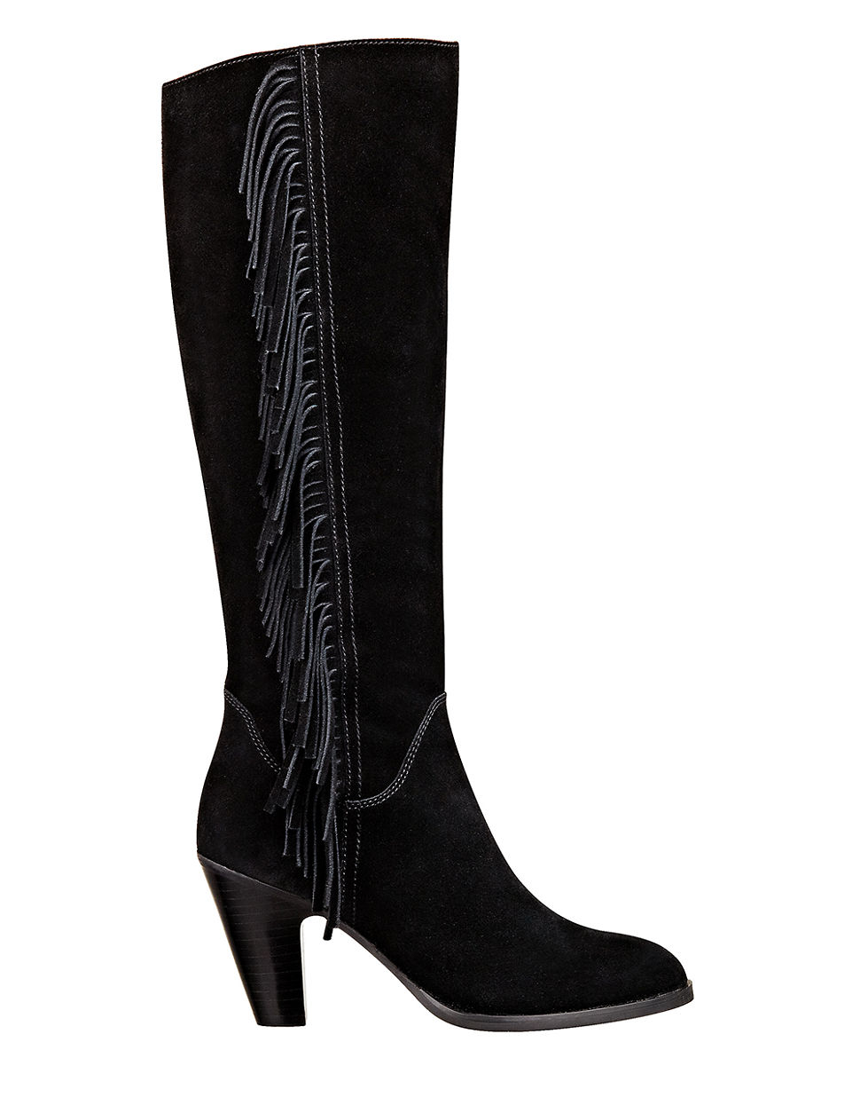 Guess Suede Upper Migal Fringe Boots in Black Lyst