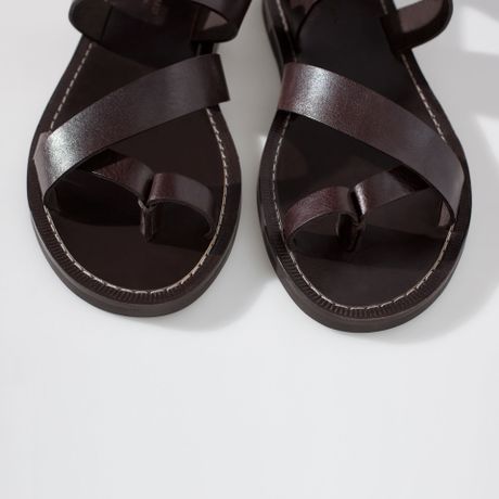 Zara Limited Edition Leather Sandal in Brown for Men | Lyst