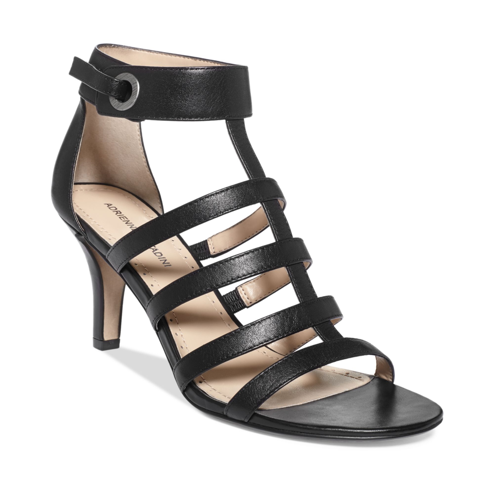Adrienne Vittadini Goldie Caged Gladiator Sandals in Black | Lyst