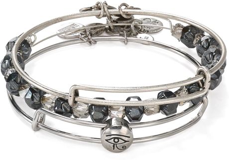 Alex And Ani Exclusive Eye Of Horus Bangles Set Of 3 in Silver (Silver