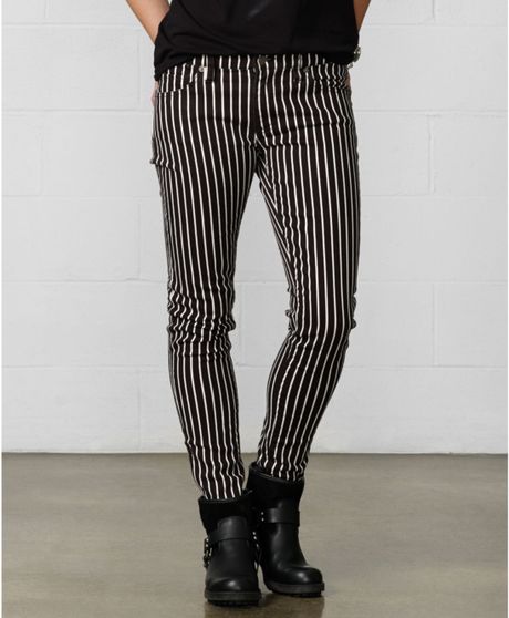 black pinstripe skinny trousers