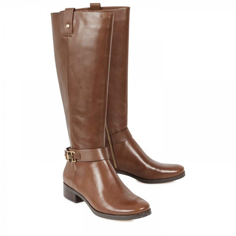 michael kors brown boots michael kors charm leather knee boots in brown lyst michael kors brown boots michael kors charm leather knee boots in brown lyst
