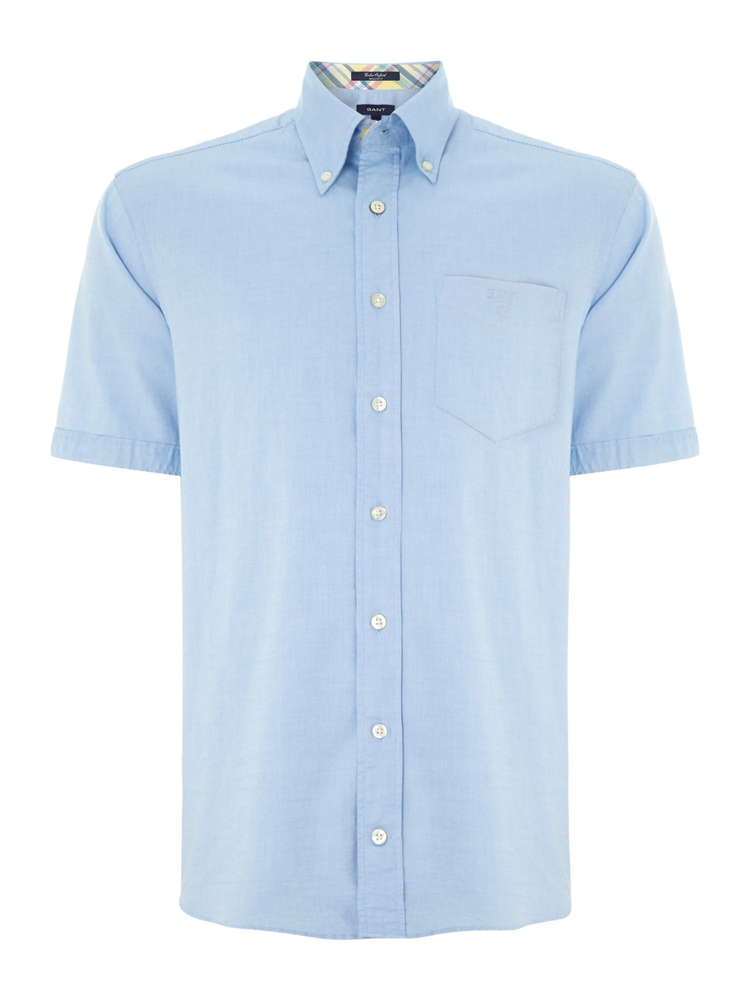 Gant Short Sleeve Gingham Shirt in Blue for Men (Light Blue) Lyst