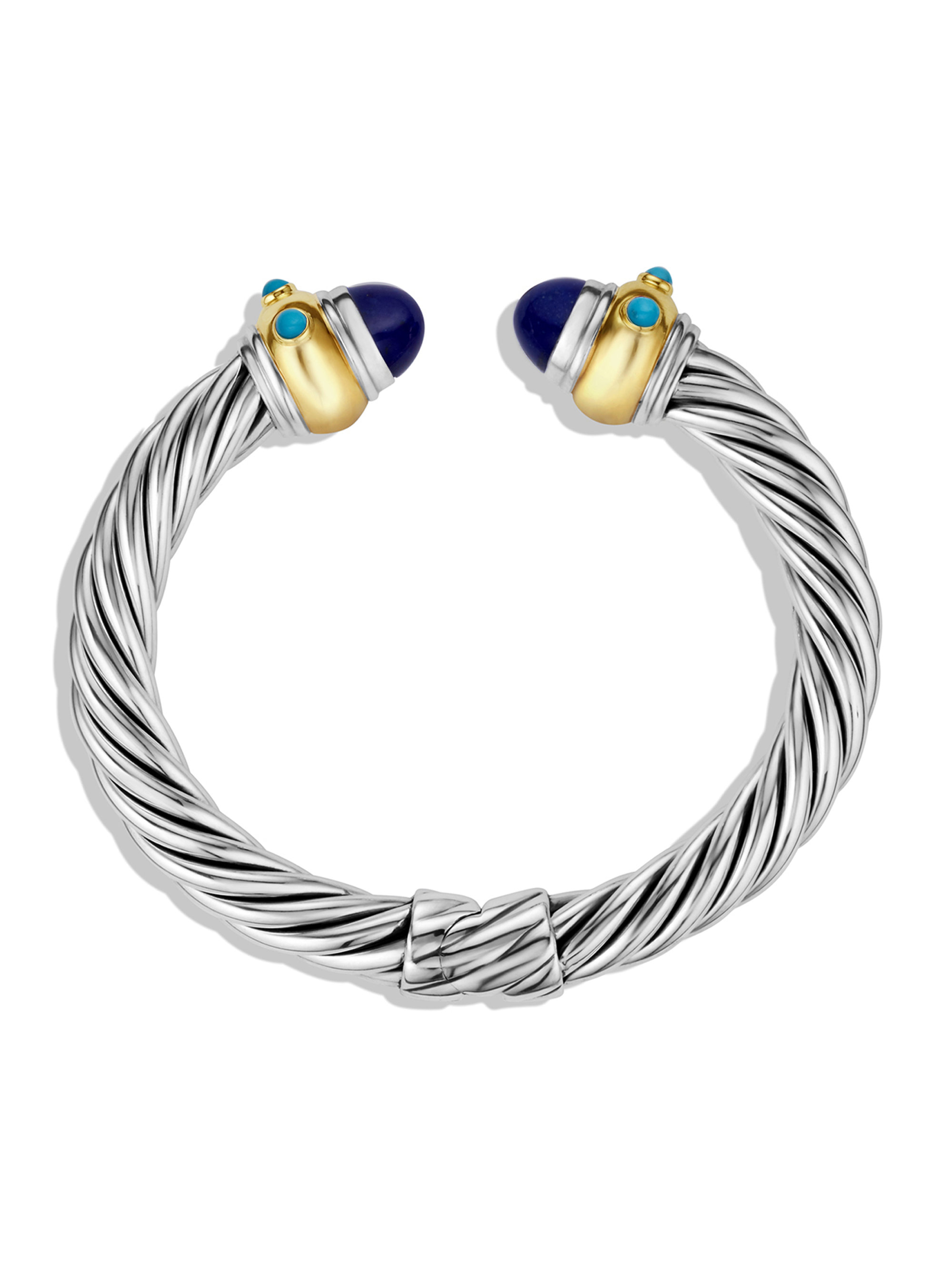 David Yurman Renaissance Bracelet With Lapis Lazuli Turquoise And Gold 