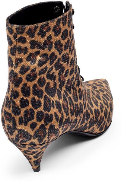 cat leather hiker boots in leopard