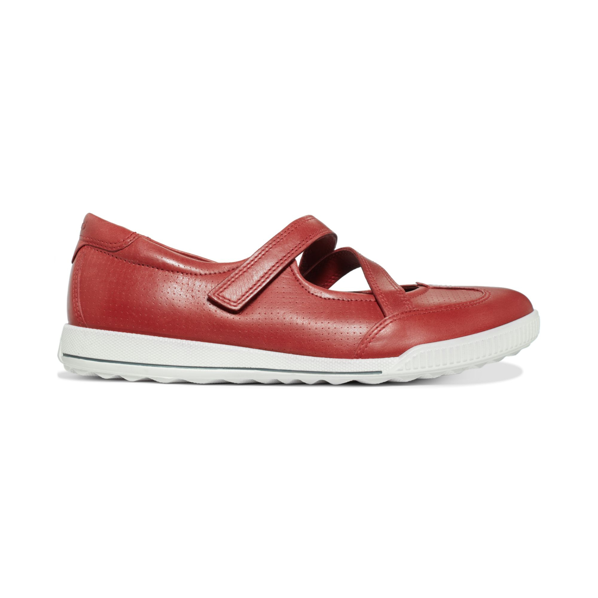Ecco Womens Crisp Cross Mary Jane Flats in Red (Brick) | Lyst