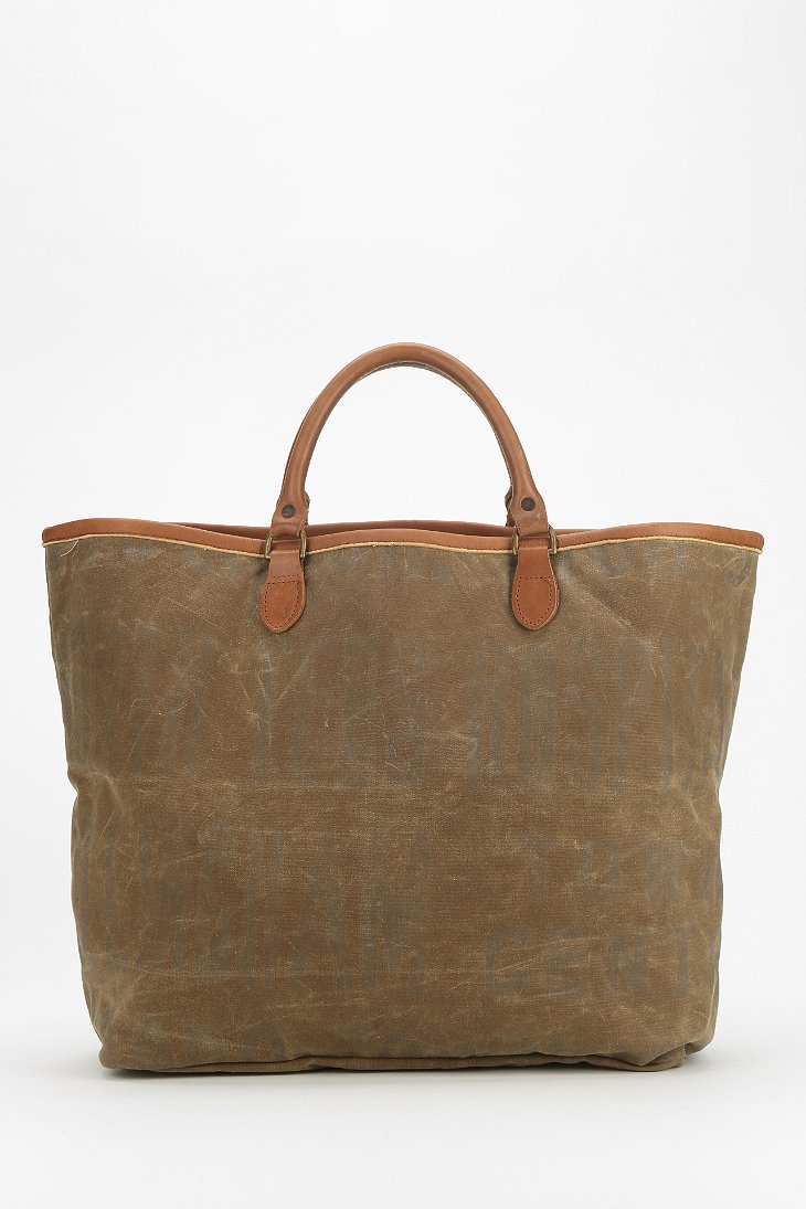 Tk Garment Supply Waxed Canvas Tote Bag in Brown | Lyst