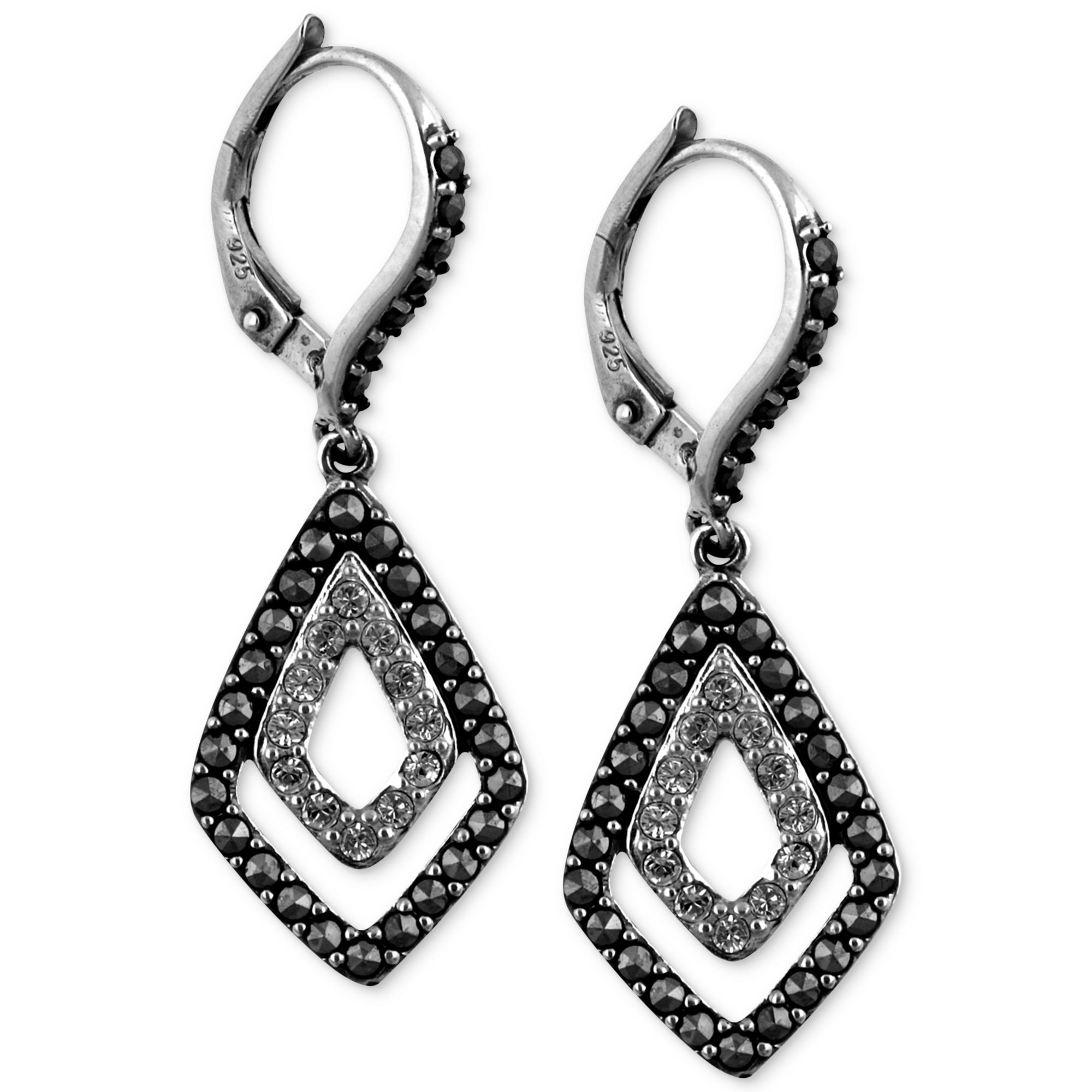 Judith Jack Sterling Silver Marcasite 114 Ct Tw and Crystal 14 Ct Tw
