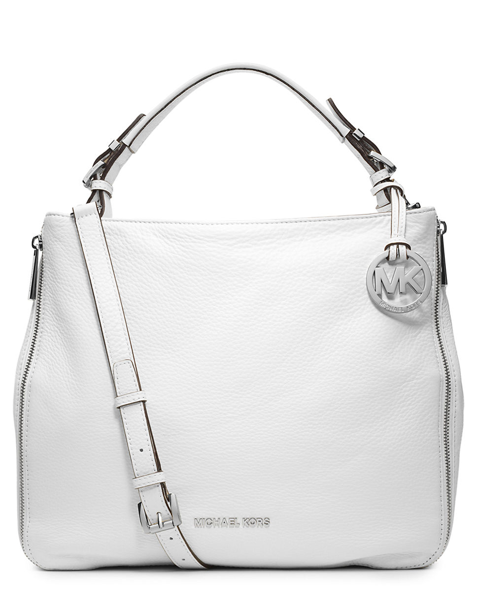 Michael Michael Kors Essex Leather Large Convertible Shoulder Bag in White (Optic White) | Lyst