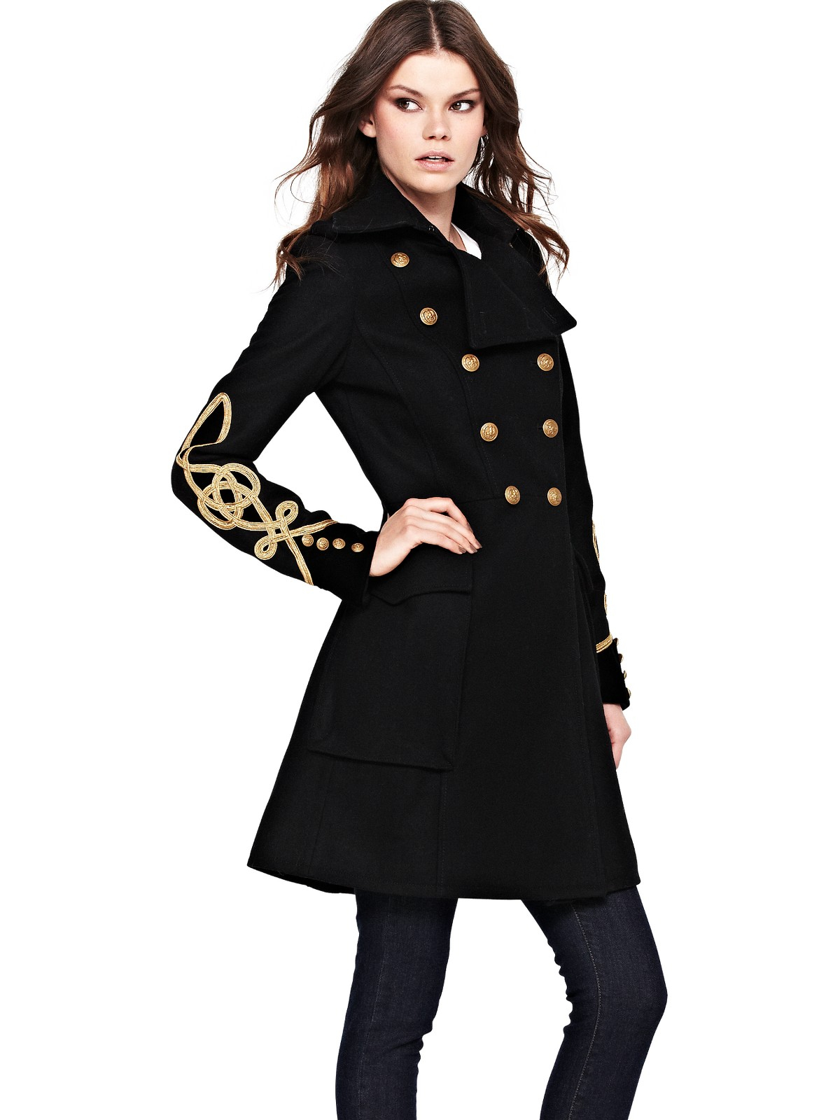 Denim & Supply Ralph Lauren Wool Military Coat in Black Lyst