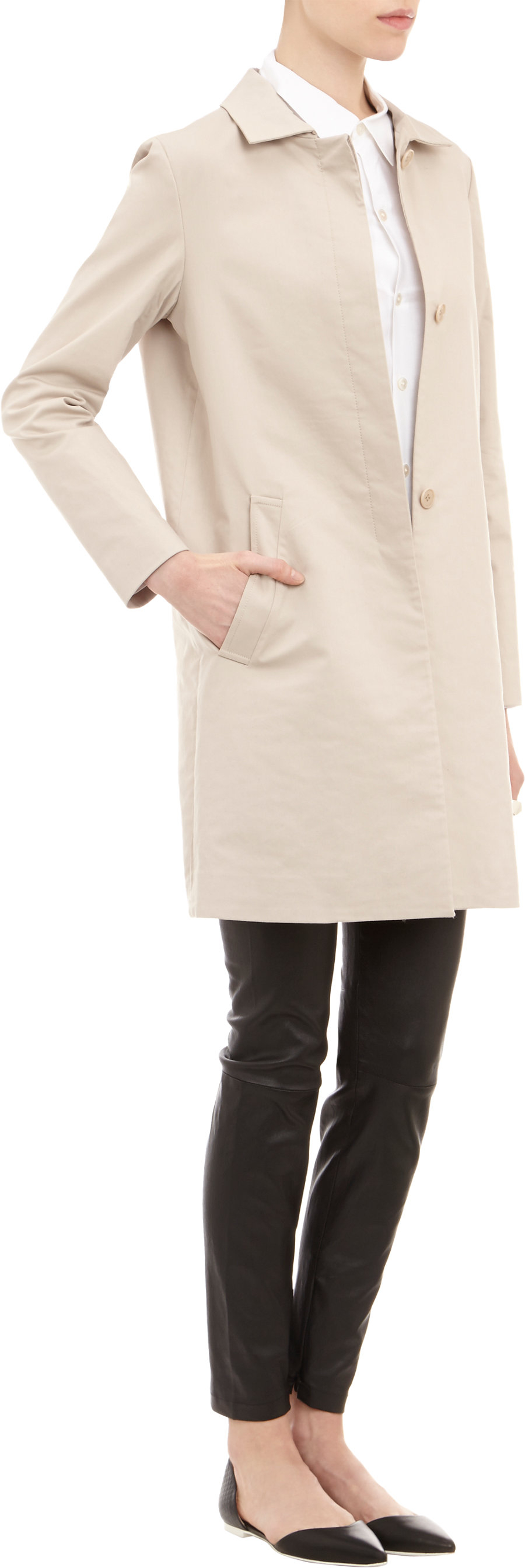 Theory Icon Car Coat In Khaki Lyst theory-icon-car-coat-in-khaki-lyst