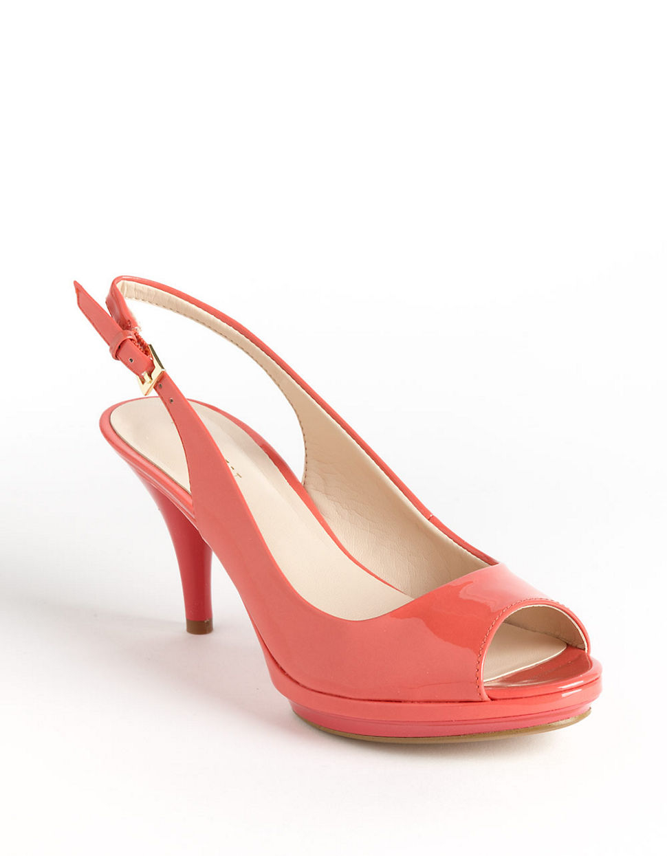 Nine West Sharina Slingback Platform Pumps in Pink (coral) | Lyst