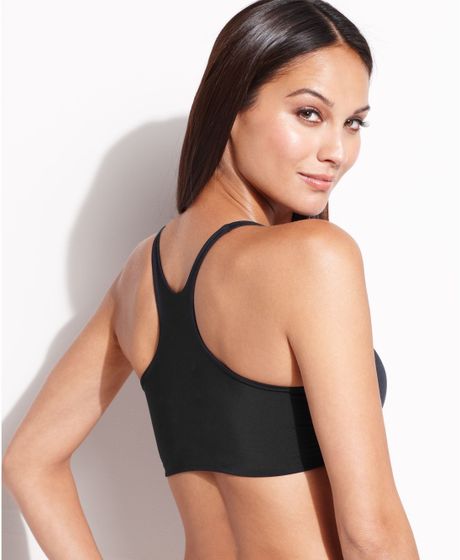 Spanx Show Girls Laced Up Smoothing Racerback Bra In Black Lyst 