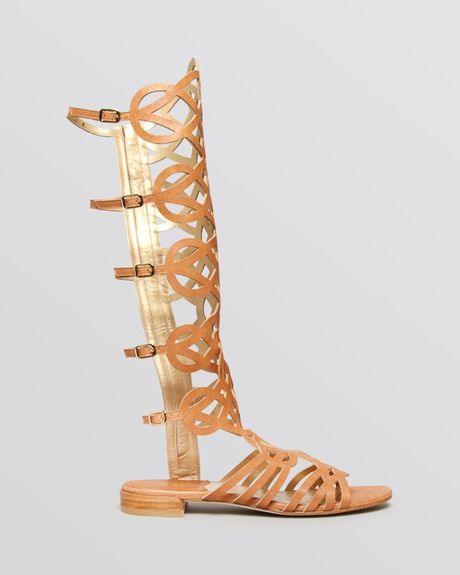 Stuart Weitzman Open Toe Flat Tall Gladiator Sandals Aphrodite in ... Stuart Weitzman Open Toe Flat Tall Gladiator Sandals Aphrodite in ...