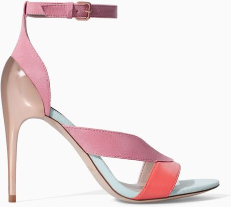 Zara Combined High Heel Strappy Sandal in Multicolor (Multicolour ...