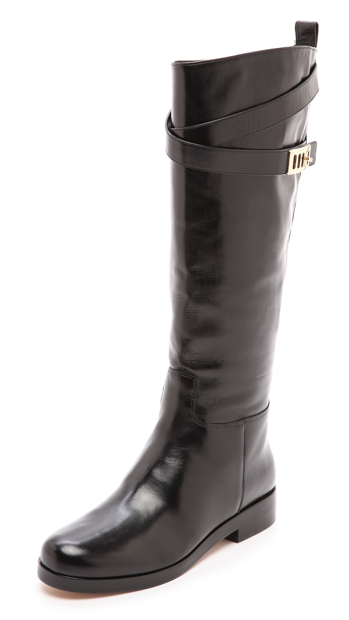 michael kors riding boots black