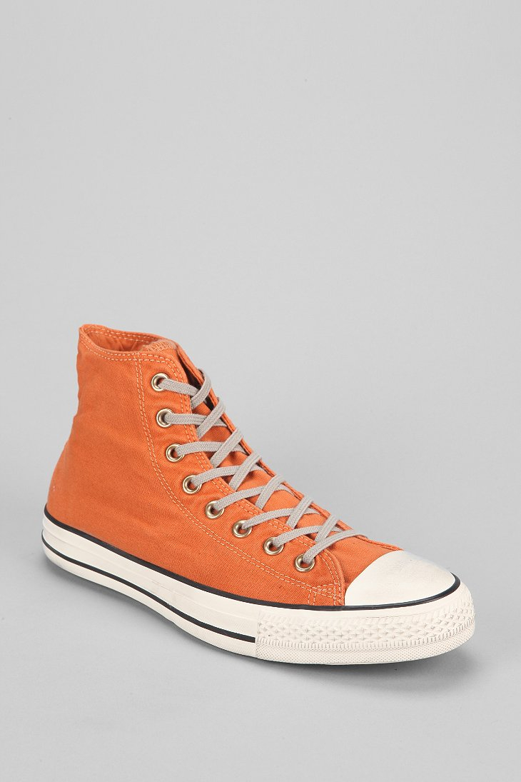 Converse Chuck Taylor All Star Washed High Top Mens Sneaker In Orange For Men Dark Orange Lyst 5867