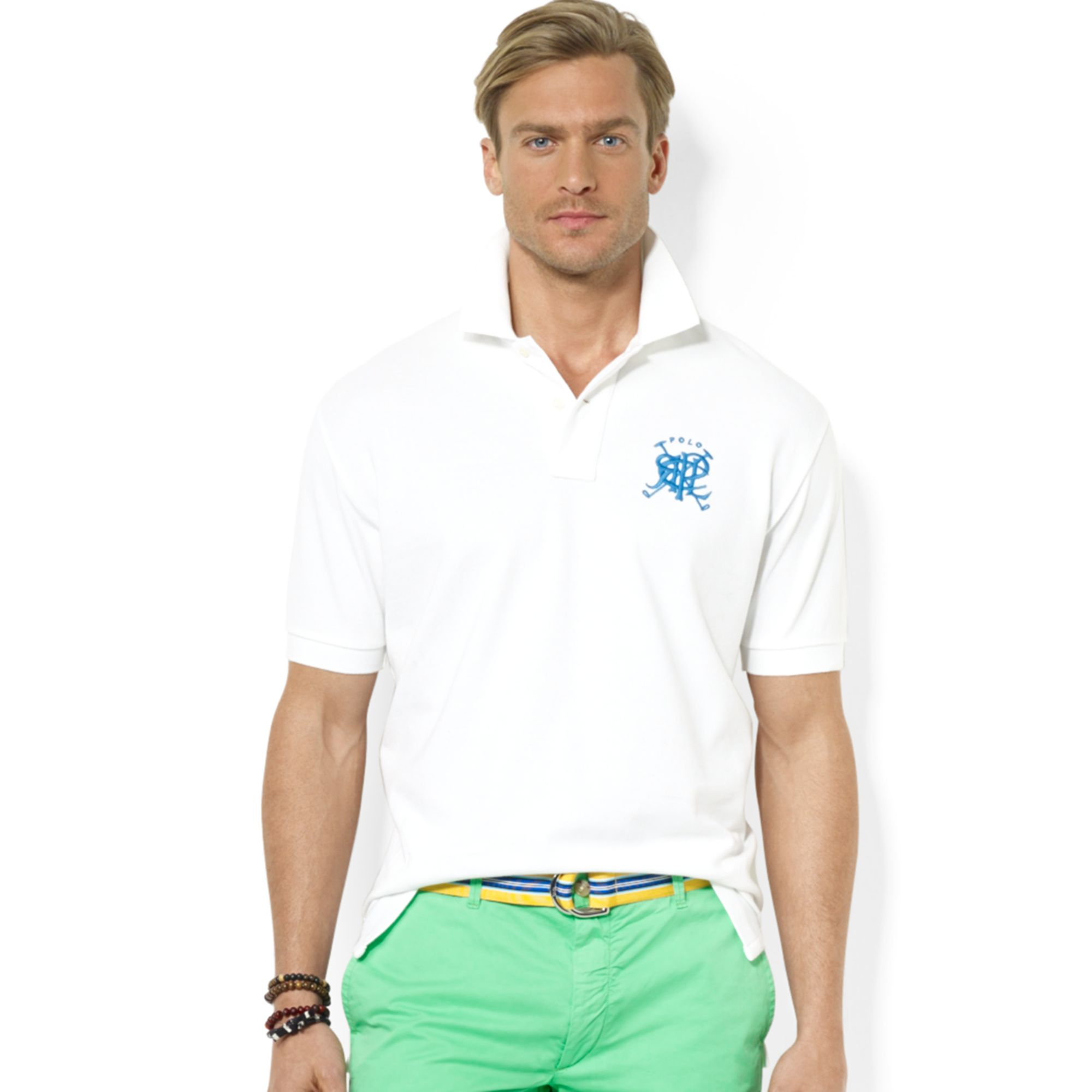 Ralph Lauren Polo Classicfit Cross Mallets Mesh Polo in White for Men