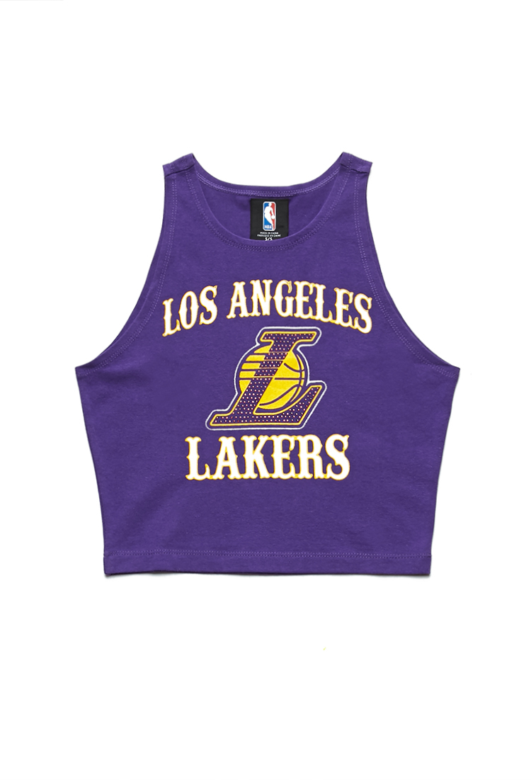 Forever 21 Los Angeles Lakers Crop Top in Purple (Purplewhite)