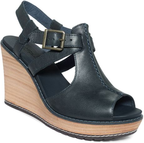 Timberland Womens Danforth Platform Wedge Sandals in Blue (Navy)