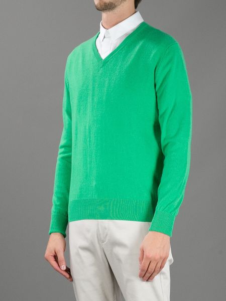 mens green vneck