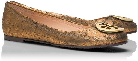 gold ballet flat