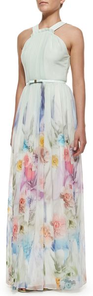 Ted Baker Beula Floral Print Pleated Maxi Dress in Multicolor (MULTI) | Lyst