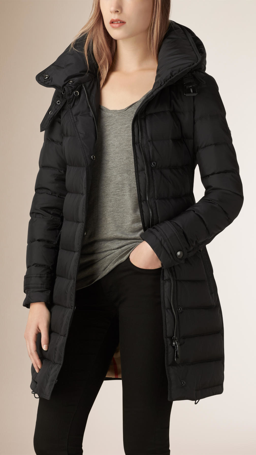 Lyst Burberry Down Filled Puffer Coat In Black