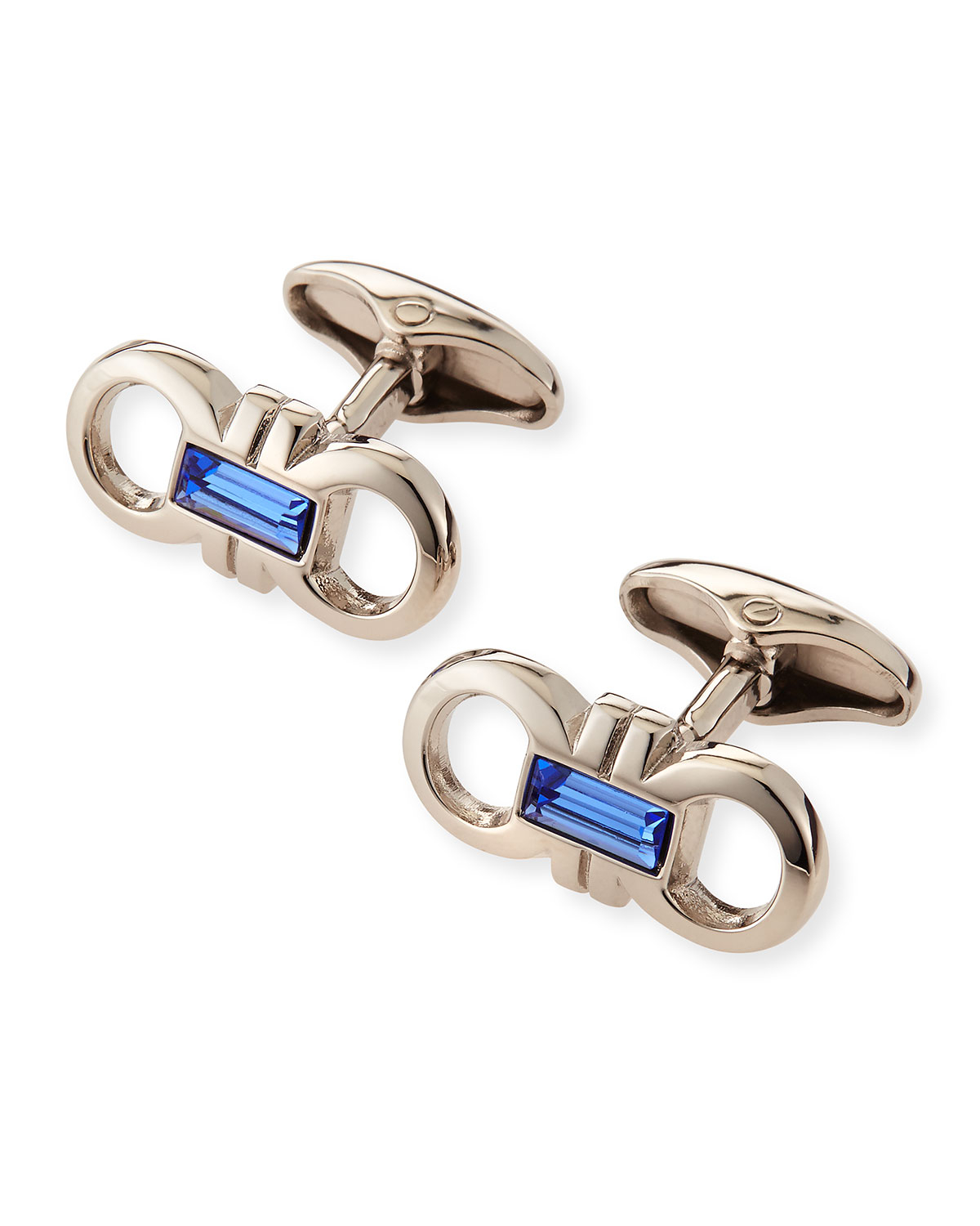 Ferragamo DoubleGancini Cuff Links in Silver for Men (SILVER/BLUE) Lyst
