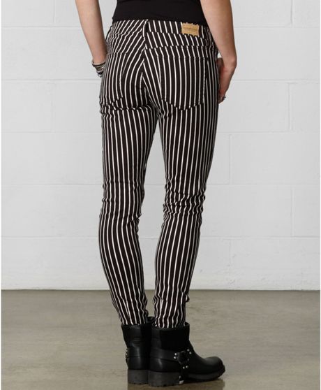 black pinstripe skinny trousers