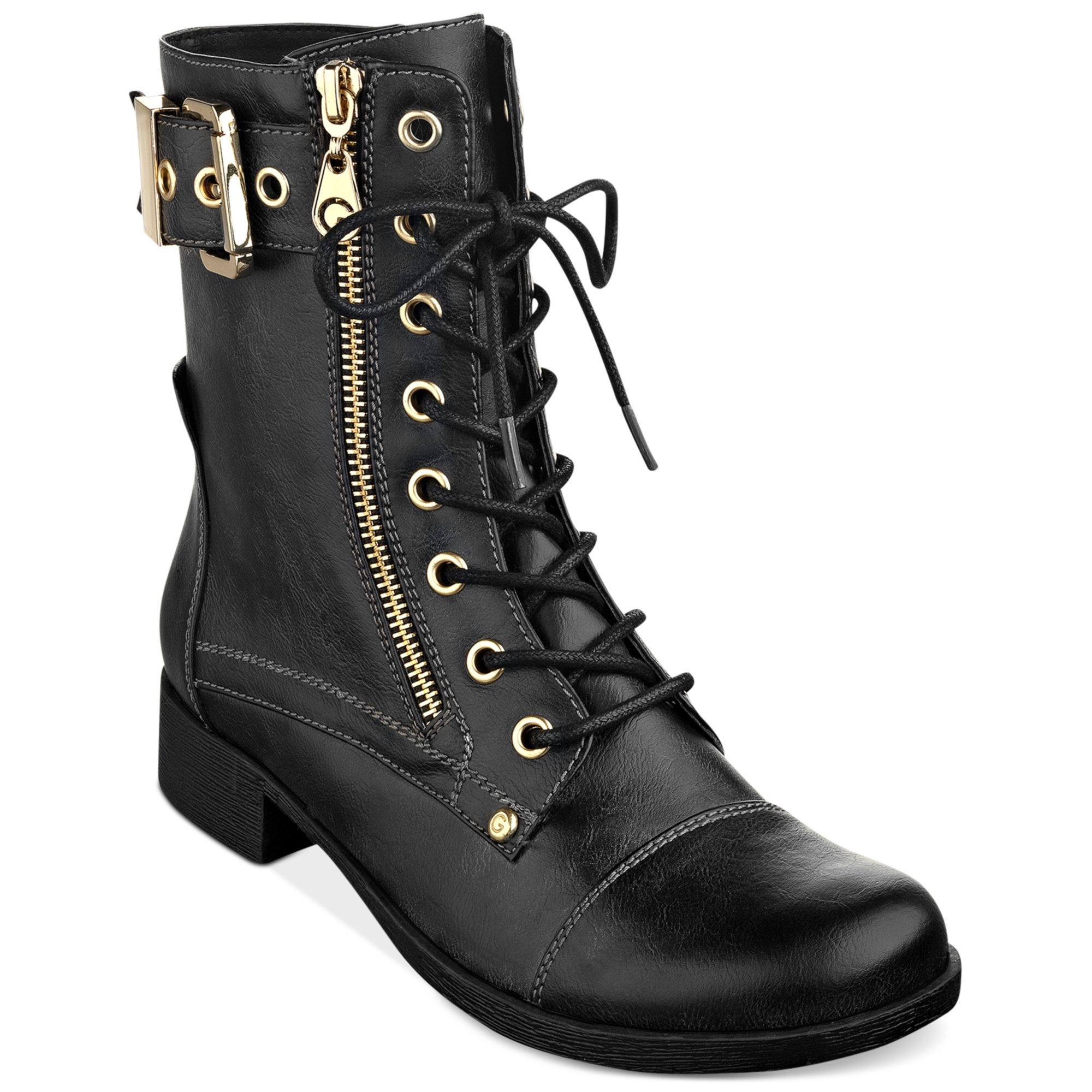 G By Guess Women S Berlyn Combat Booties In Black Lyst