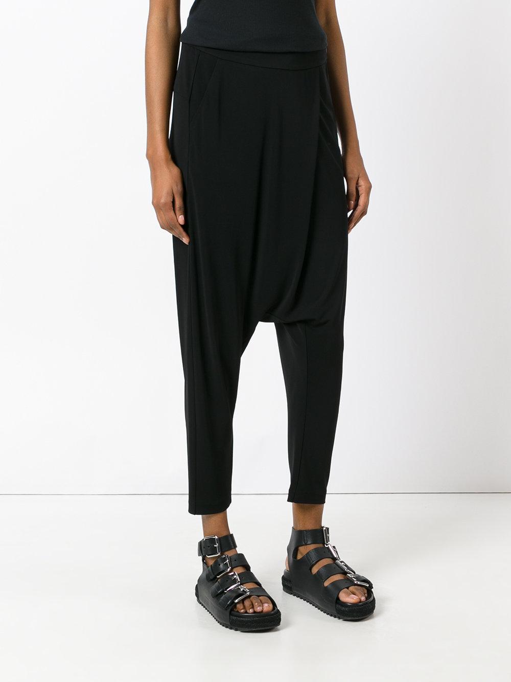 women"s black jersey baggy pants