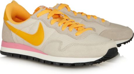 Nike Air Pegasus 83 Leather, Suede And Mesh Sneakers in Orange (Neutrals) | Lyst