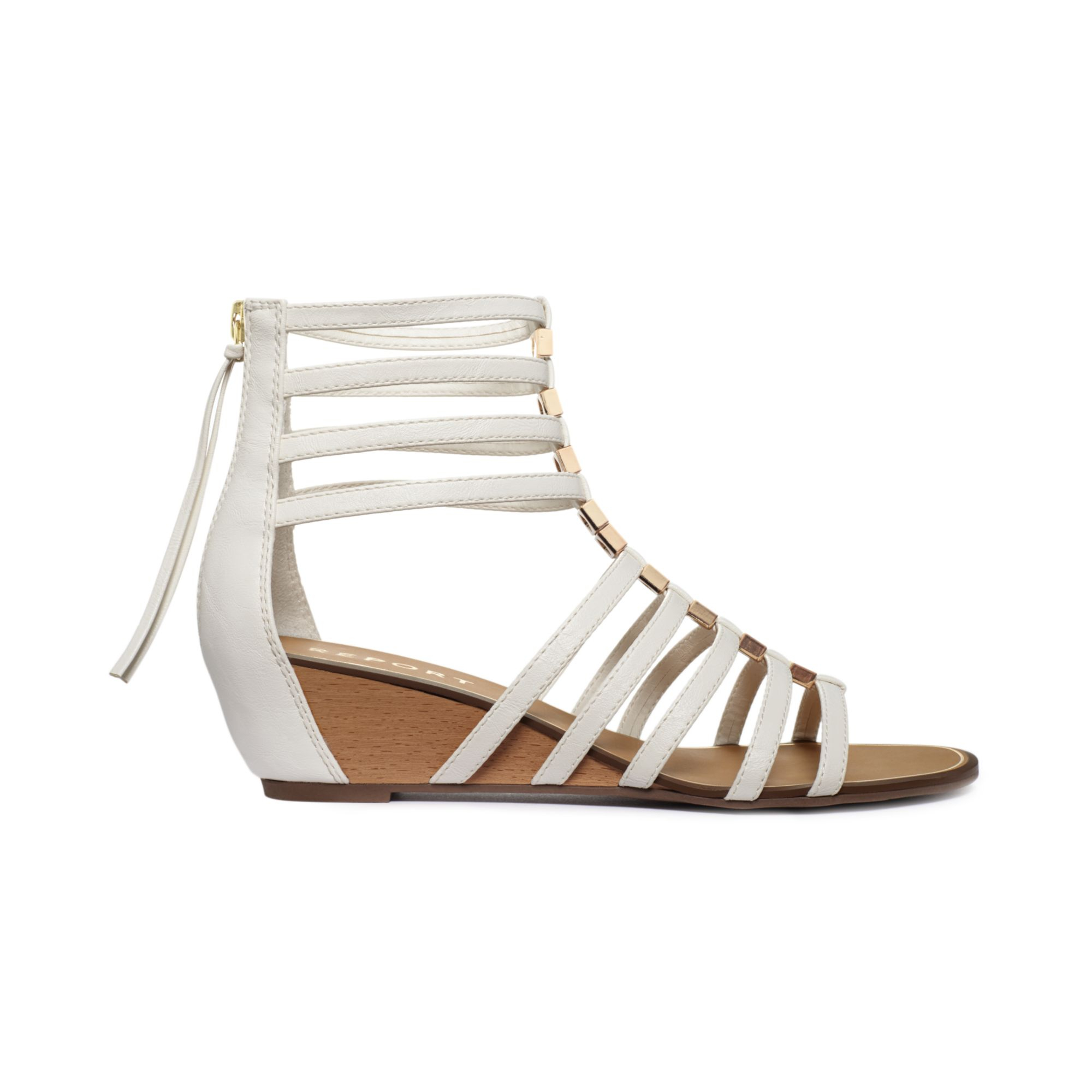 Report Megan Gladiator Wedge Sandals in White | Lyst