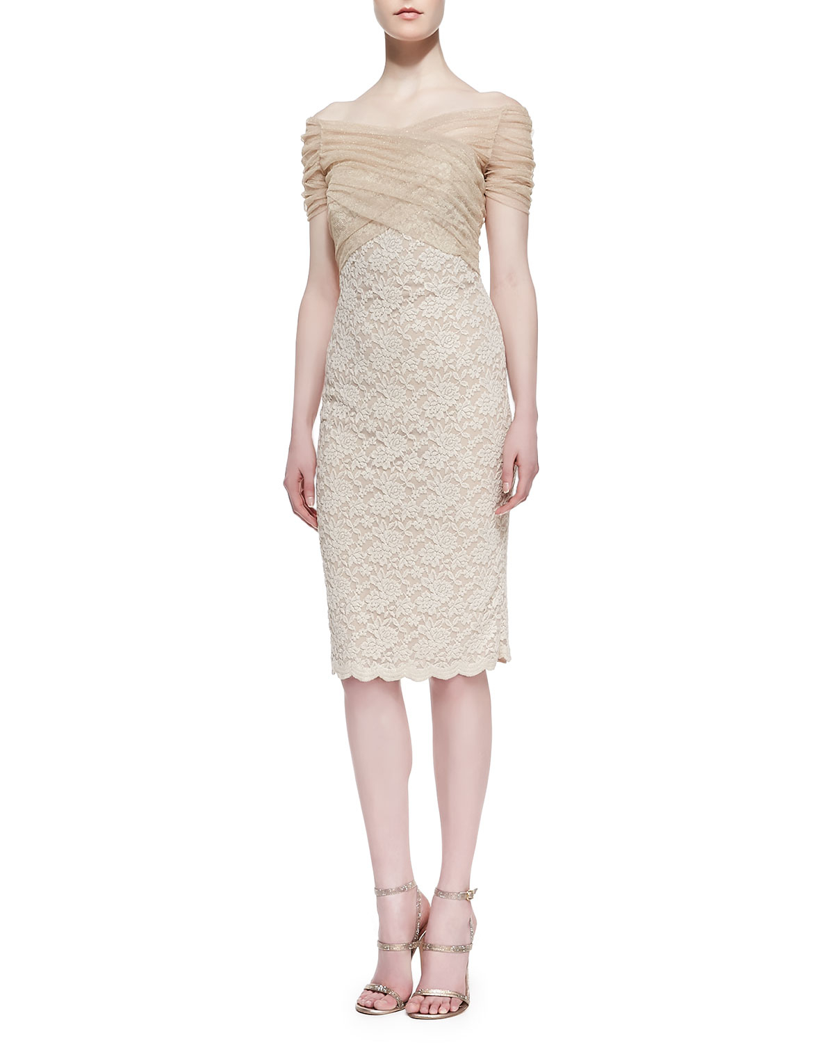 short sleeve lace cocktail dress