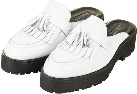 white mule loafers